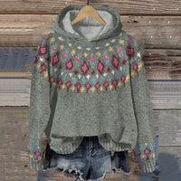 Women's Vintage Geometric Print Hoodie