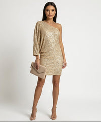Yvonne | One-Shoulder Sequin Bodycon Mini Dress